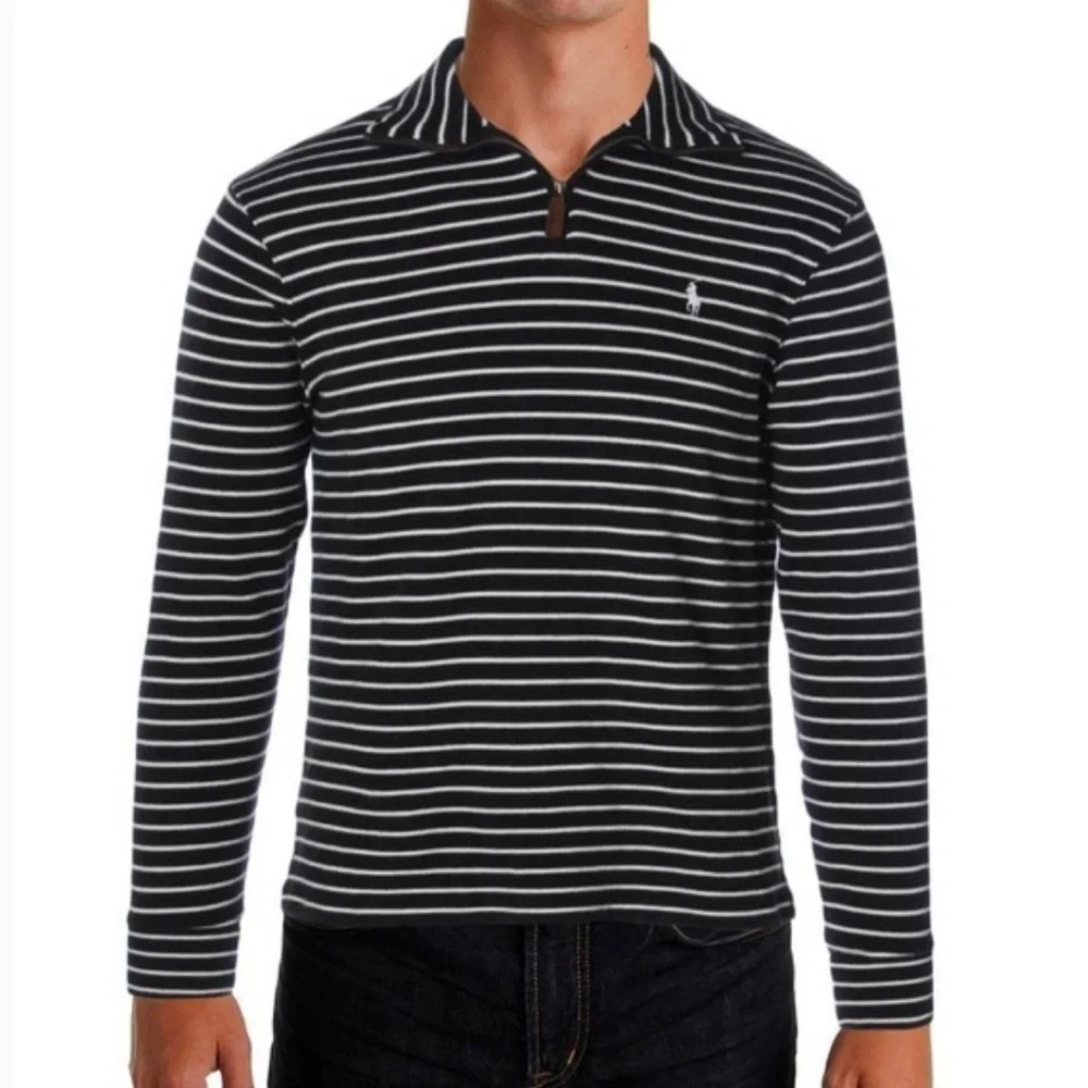 Polo by Ralph Lauren Black and White Striped Sweater